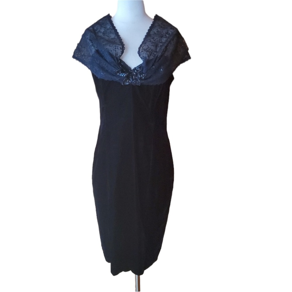 NWOT 1980s Gunne Sax by Jessica‎ McClintock Black Dress